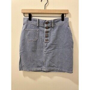 VTG Guess Denim Mini Skirt Size 31 Pinstripe Blue Jean 90s Y2K Bratz School girl